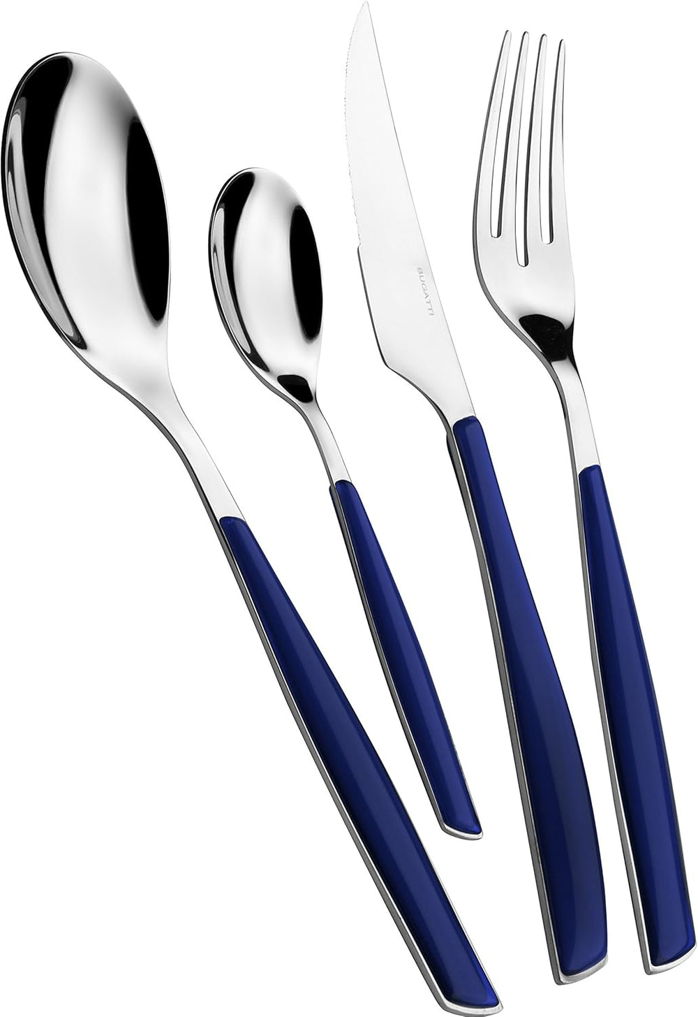 BUGATTI, Glamour, set de tacâmuri pentru 6 persoane, 24 piese din oțel inoxidabil 18/10 Naty Shop Albastru nocturn