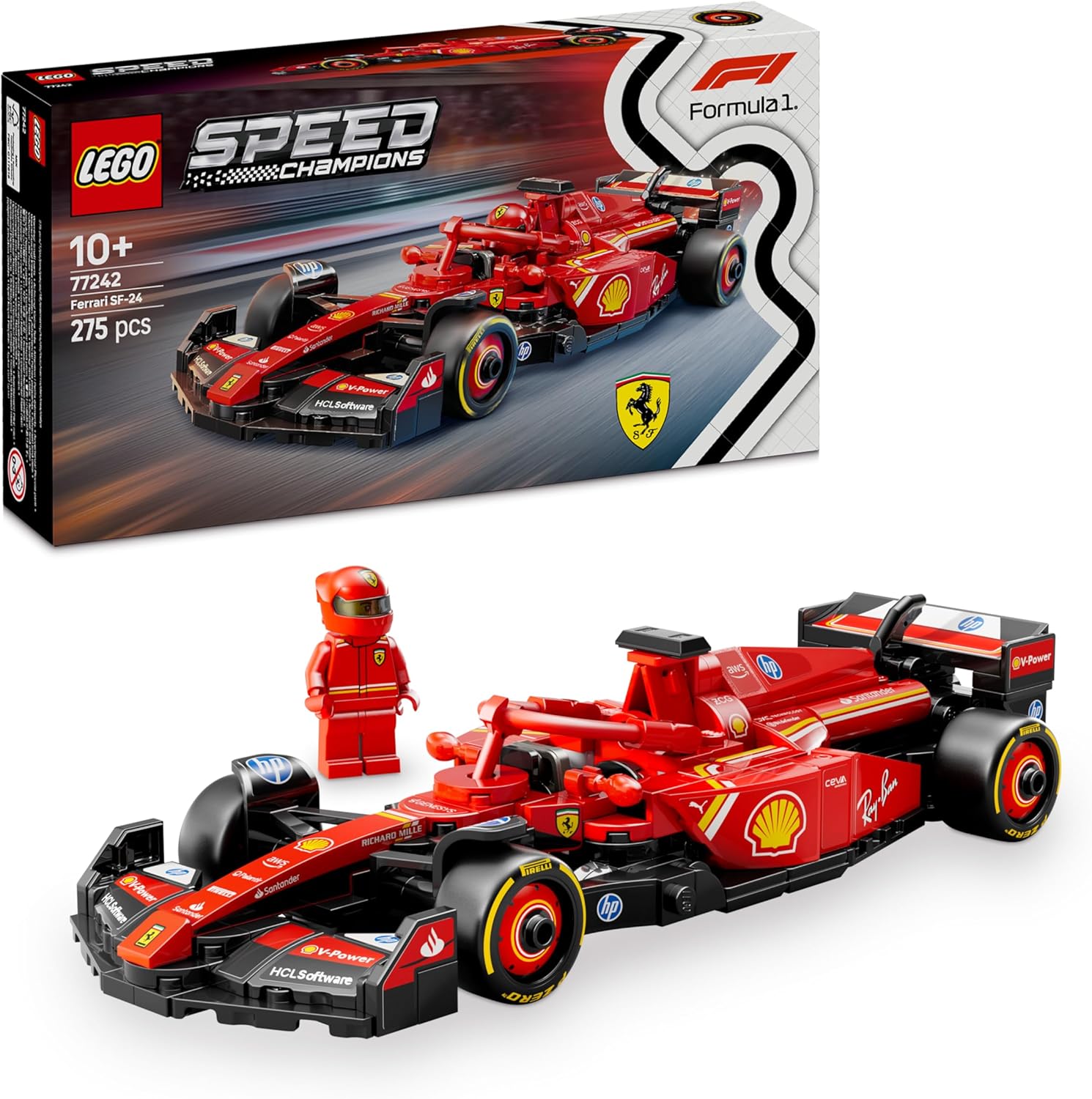 LEGO Speed Champions Mercedes-AMG F1 W15 Rennauto - Spielzeug mit Formel 1 Minifigur - Modell Auto zum Sammeln und Bauen - Geschenk für Jungen & Mädchen ab 10 Jahren oder Erwachsene Fans 77244