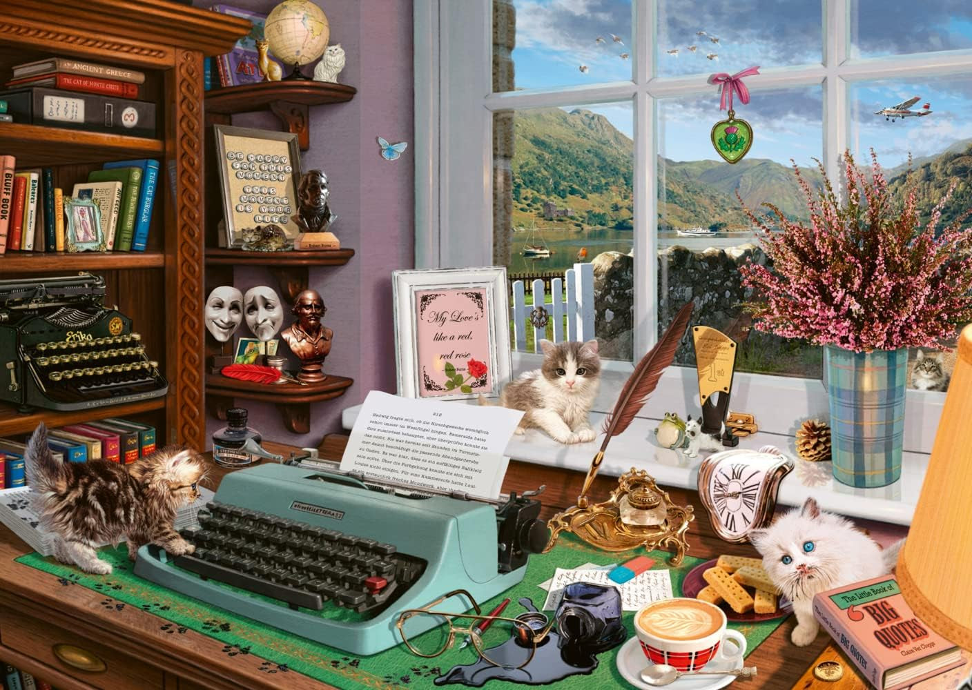 Schmidt Spiele 59920 La birou, 1000 piese Puzzle secret Puzzle Naty Shop