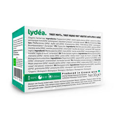 Lydea Three Mints+, ceai organic din plante cu trei sortimente de mentă, mere și plante, 60 piramide, pachet de 3 [3 x 20 piramide]