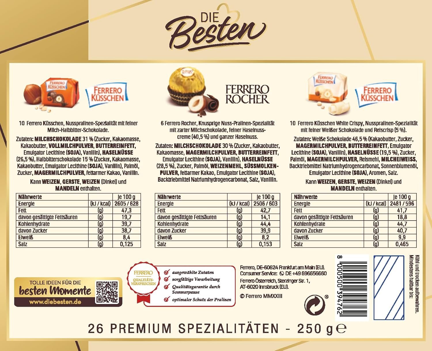 Ferrero The Best Nut Edition - Cadou de Ciocolata pentru El și Ea cu 3 Sortimente Premium