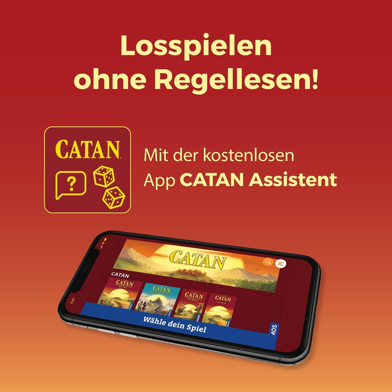 KOSMOS 684655 Catan - Jocul, Coloniștii din Catan, Joc de strategie pentru 3-4 jucători cu vârsta de 10 ani și peste, Joc de societate clasic, Joc de familie, Joc de petrecere