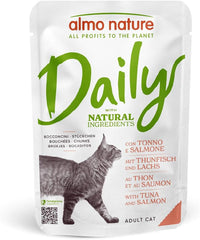 Almo Nature Daily - Hrană umedă pentru pisici - Ton și Somon - 70g, Pachet de 30