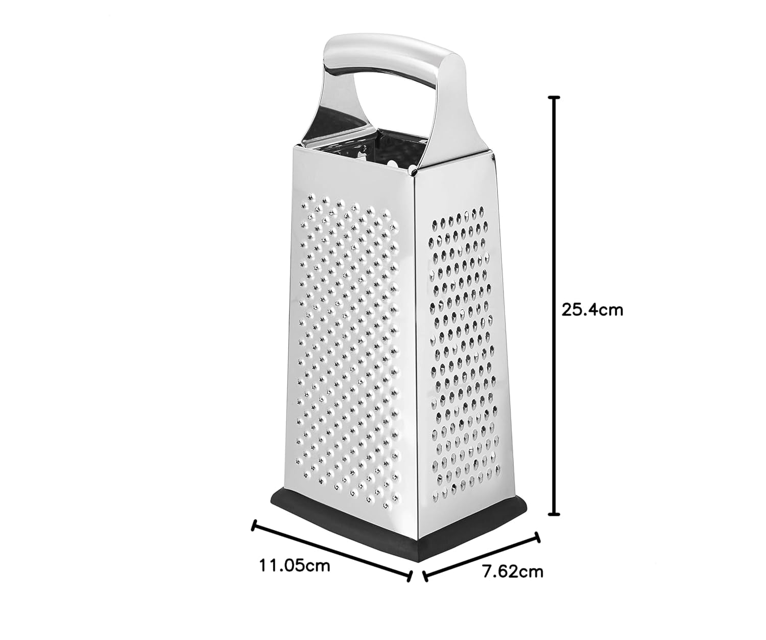 Răzătoare de brânză pătrată robustă din oțel inoxidabil, cu bază antiderapantă Peeler Naty Shop