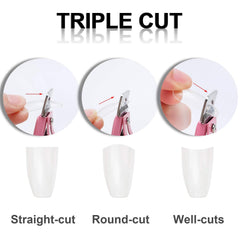 MWOOT 3 bucăți unghii false clește acrilic unghii clește, oțel inoxidabil unghii vârfuri tăietor trimmer manichiură instrument pentru unghii acrilice cu gel artificial
