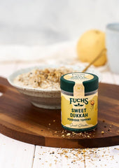 Fuchs Gewürze - Porridge Topping "Sweet Dukkah" - crunchy Topping mit Haselnuss, Sesam und Mandeln für Oat-Meals - aus natürlichen Zutaten - 60 g in wiederverwendbarer, recyclebarer Dose