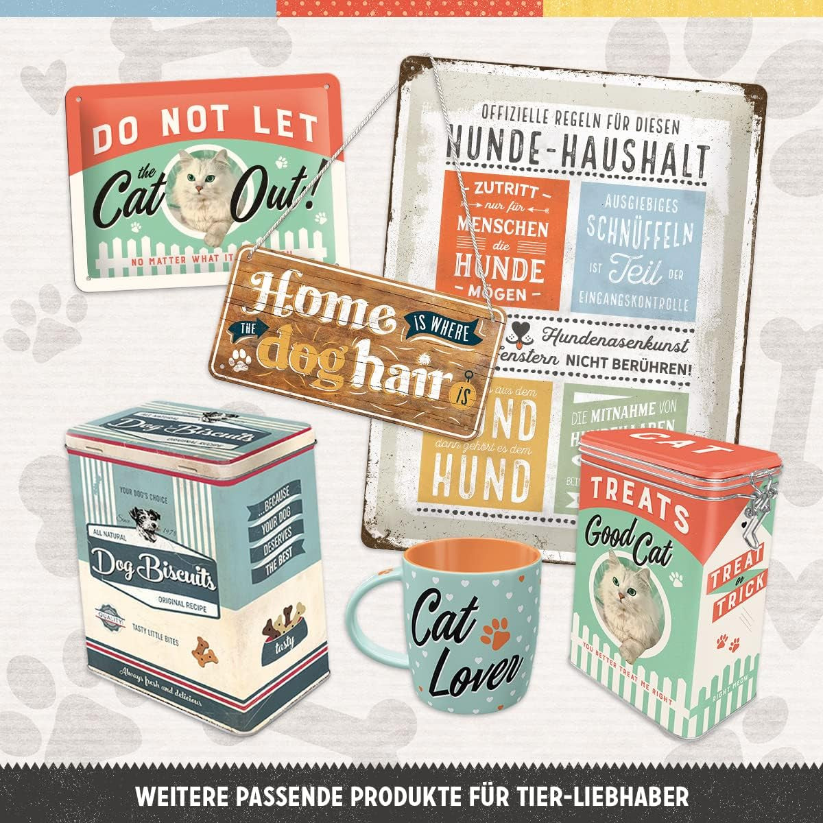 Nostalgic-Art Retro cutie de depozitare XL, 4 l, Hrană pentru câini - idee cadou pentru proprietarii de câini, cutie de depozitare pentru alimente uscate, design vintage Cutii depozitare alimente Naty Shop