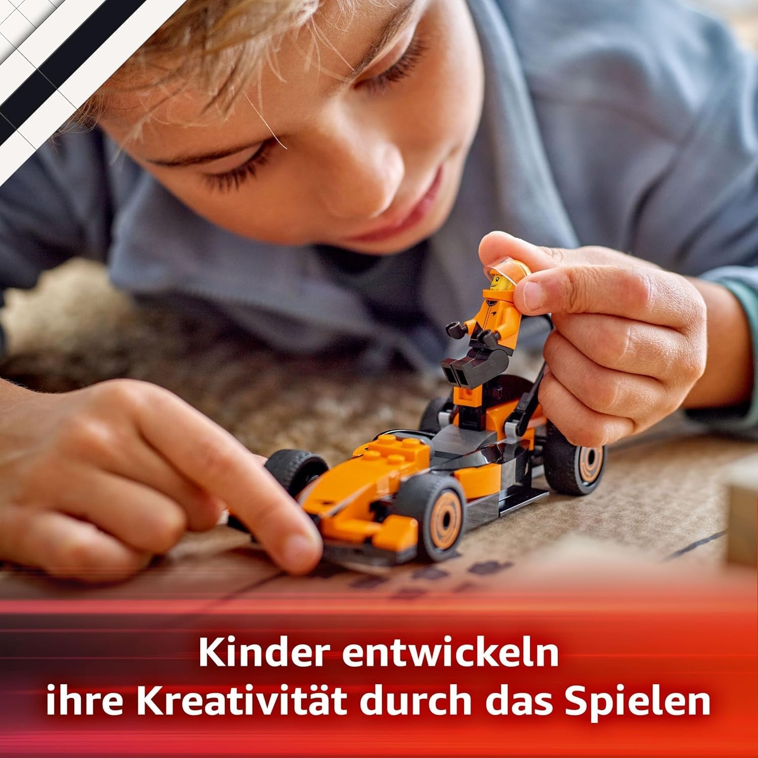 LEGO City F1 Rennfahrer mit McLaren Rennauto - Spielzeug Formel 1 Modell mit Rennwagen und Minifigur - Kleines Geschenk für Jungen und Mädchen ab 6 Jahren oder Motorsport Fans 60442