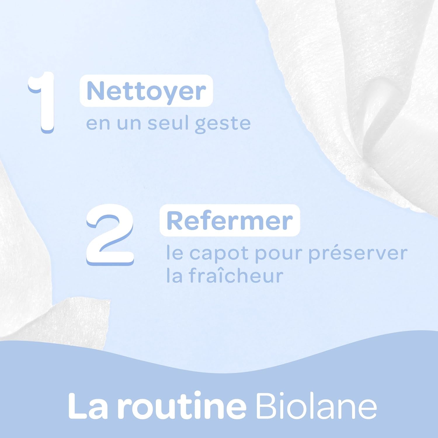 BIOLANE - Șervețele umede pentru bebeluși cu apă - 225 de șervețele - 3 x 75 bucăți - Curățare delicată și eficientă - De la naștere - Calitate franceză