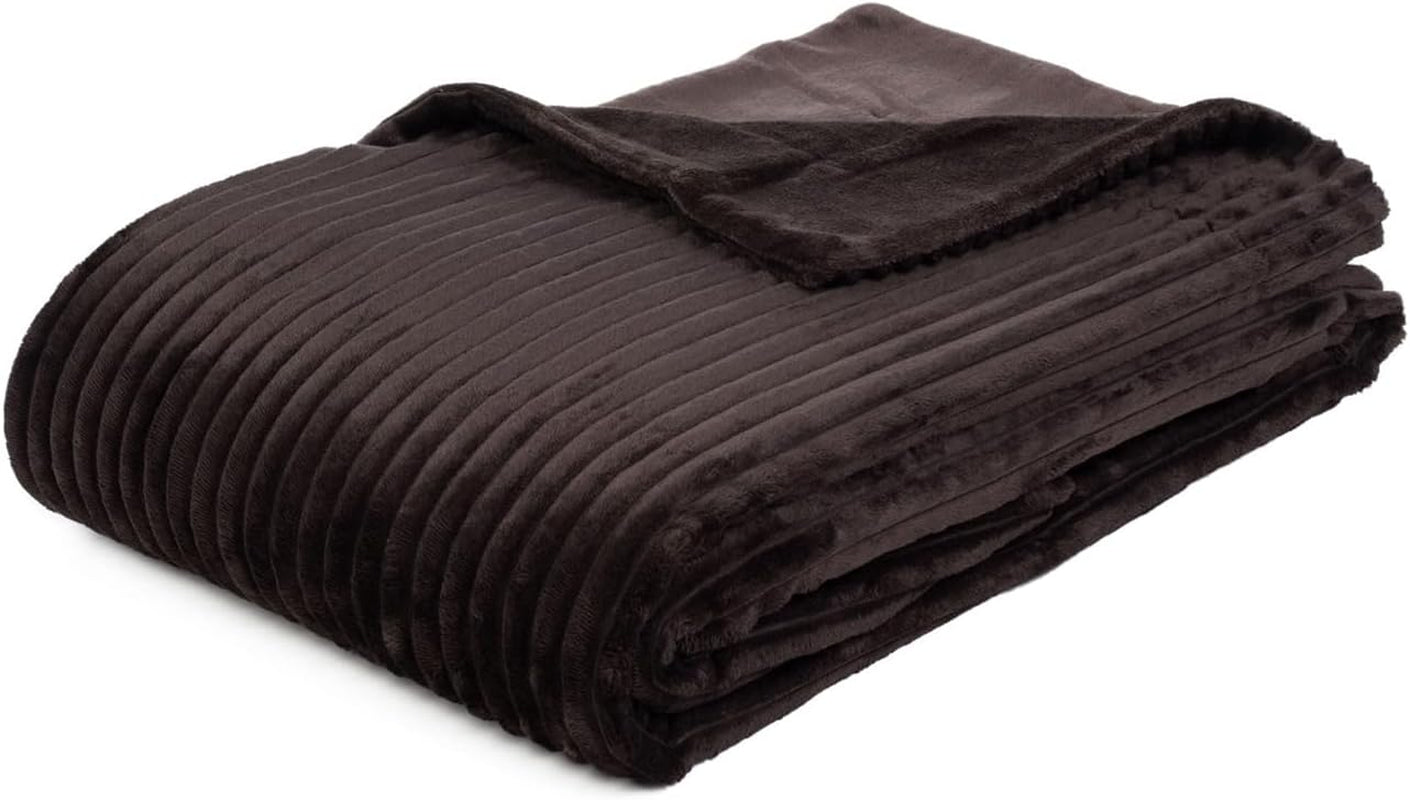 Gözze - Pătură confortabilă și moale în aspect corduroy, 1620G/bucata, 150 X 200 Cm - scorțișoară Paturi si Cuverturi Besuche den GÃ¶zze-Store Maro închis