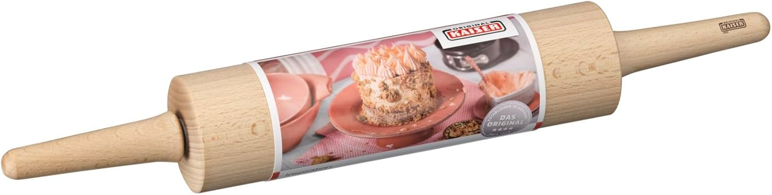 Sucitor original Kaiser Classic 47 x 6,5 cm, rolă pentru aluat, sucitor, lemn de fag, rulment de alunecare lină, suprafață largă de rulare, bej