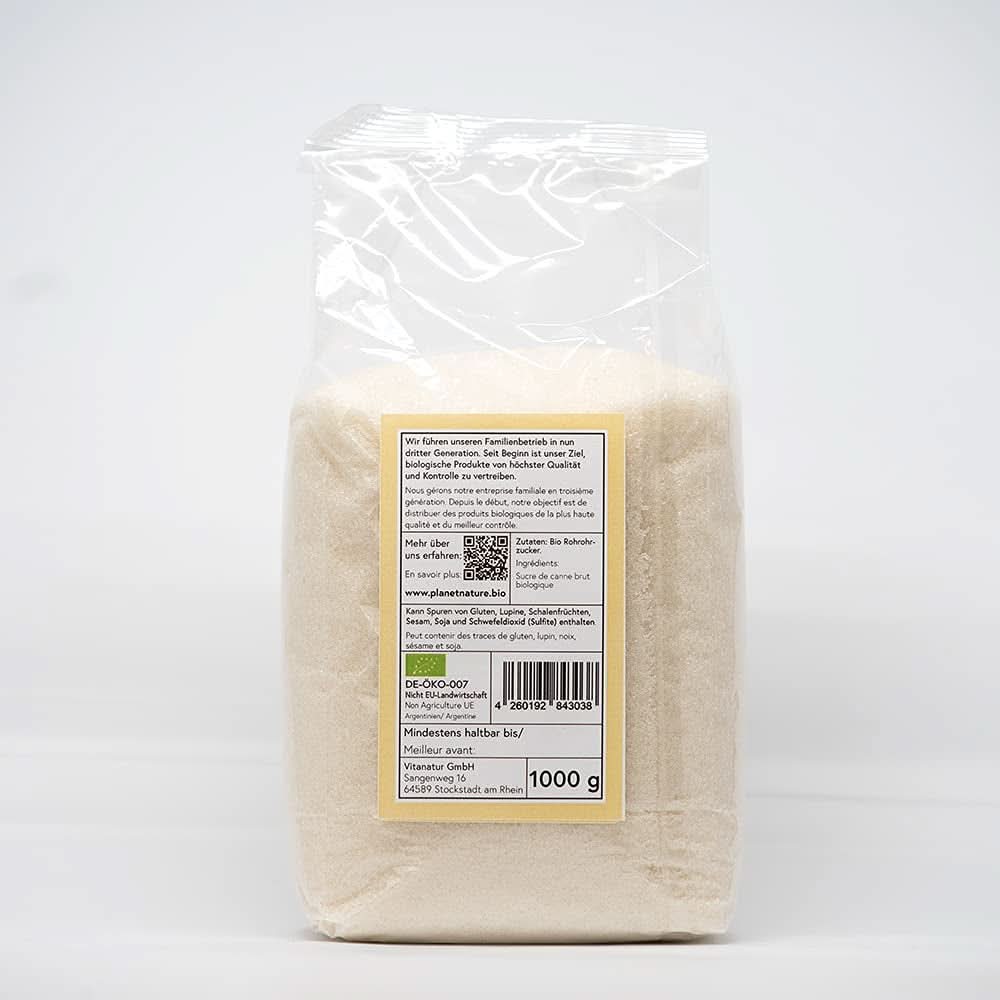 Zahăr organic brut din trestie, 1 Kg Indulcitori Naty Shop
