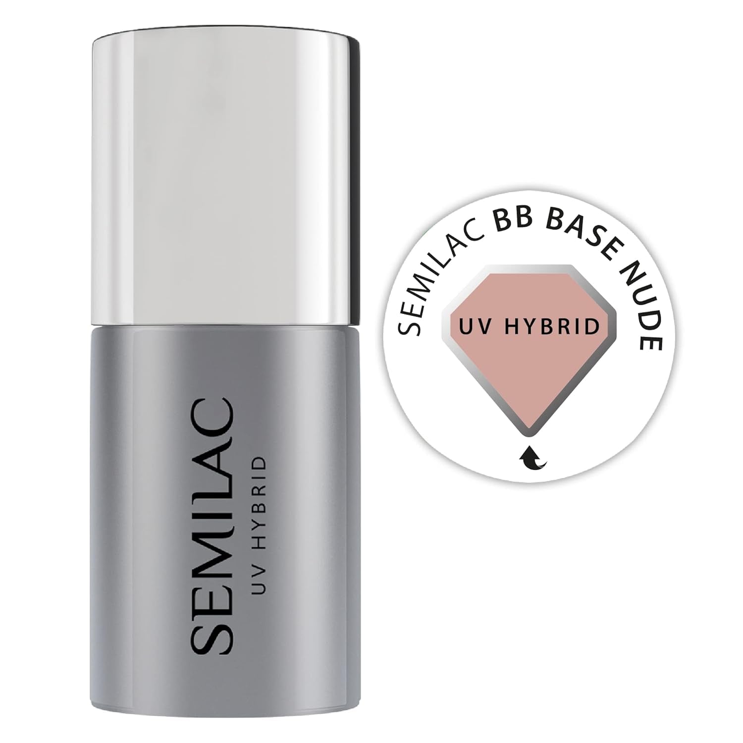 Bază de ojă UV Semilac Pure&Clean 7 ml – Bază hibridă autonivelantă pentru unghii sensibile
