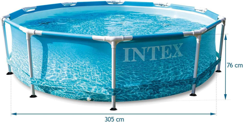 Set piscină Intex Beachside cu cadru metalic de 3 m x 76 cm