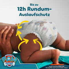 Scutece Pampers Baby-Dry Ediția Patrula Cățelușilor, mărimea 6, 164 de scutece, 13 kg - 18 kg, protecție împotriva scurgerilor de până la 100% și confort toată noaptea