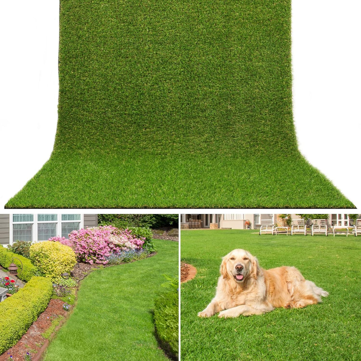 AYOHA Kunstrasen, Künstlicher Rasen, Realistischer Kunstrasen, Dicker Rasen, Haustierrasen, Astroturf-Teppich, Teppich Für Innen- Und Außenbereich, Landschaft, Balkon, Terrasse, Dekoration, Leicht Zu