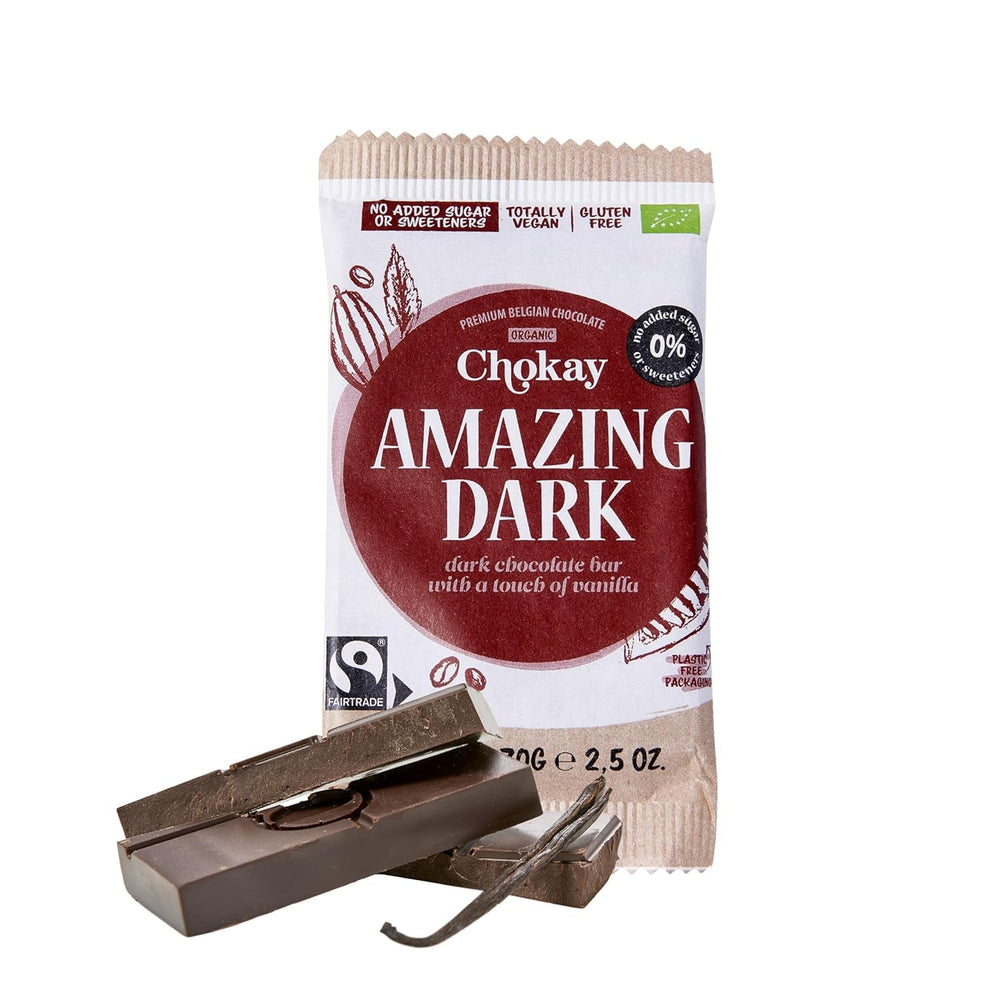 Baton BIO - MIGDALE SĂRATE/Ciocolată neagră belgiană cu migdale și sare de mare/VEGAN, FĂRĂ GLUTEN ȘI COMERȚ ECHITABIL / 1x70g