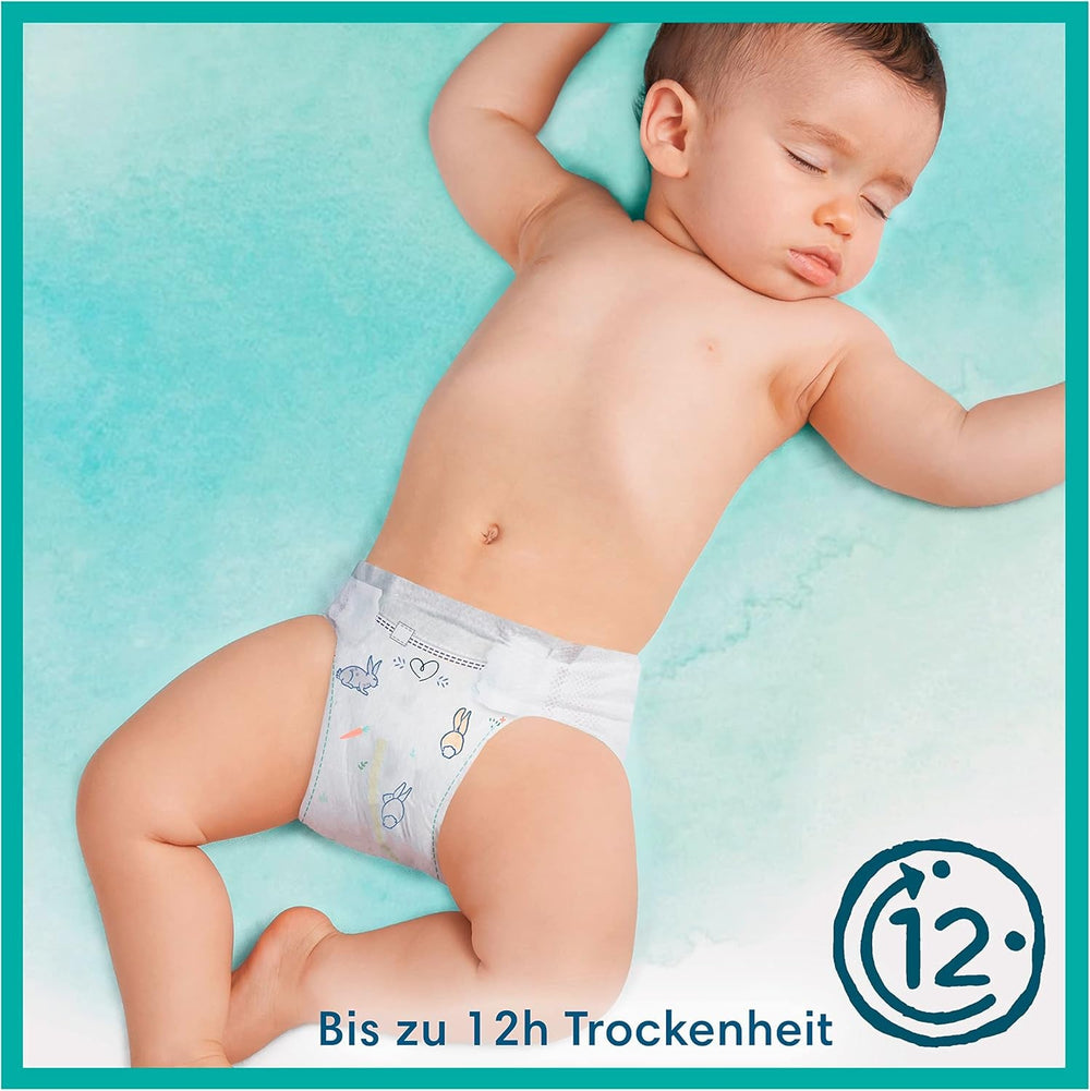 Scutece Pampers pentru bebeluși, mărimea 2 (4-8 kg), Harmony, cutie pentru jumătate de lună, protecție delicată a pielii și ingrediente pe bază de plante, 240 bucăți