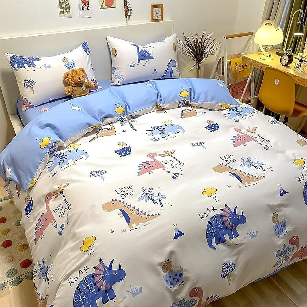 Lenjerie de pat pentru copii, unisex, dinozauri, bumbac Lenjerie de pat - copii Naty Shop