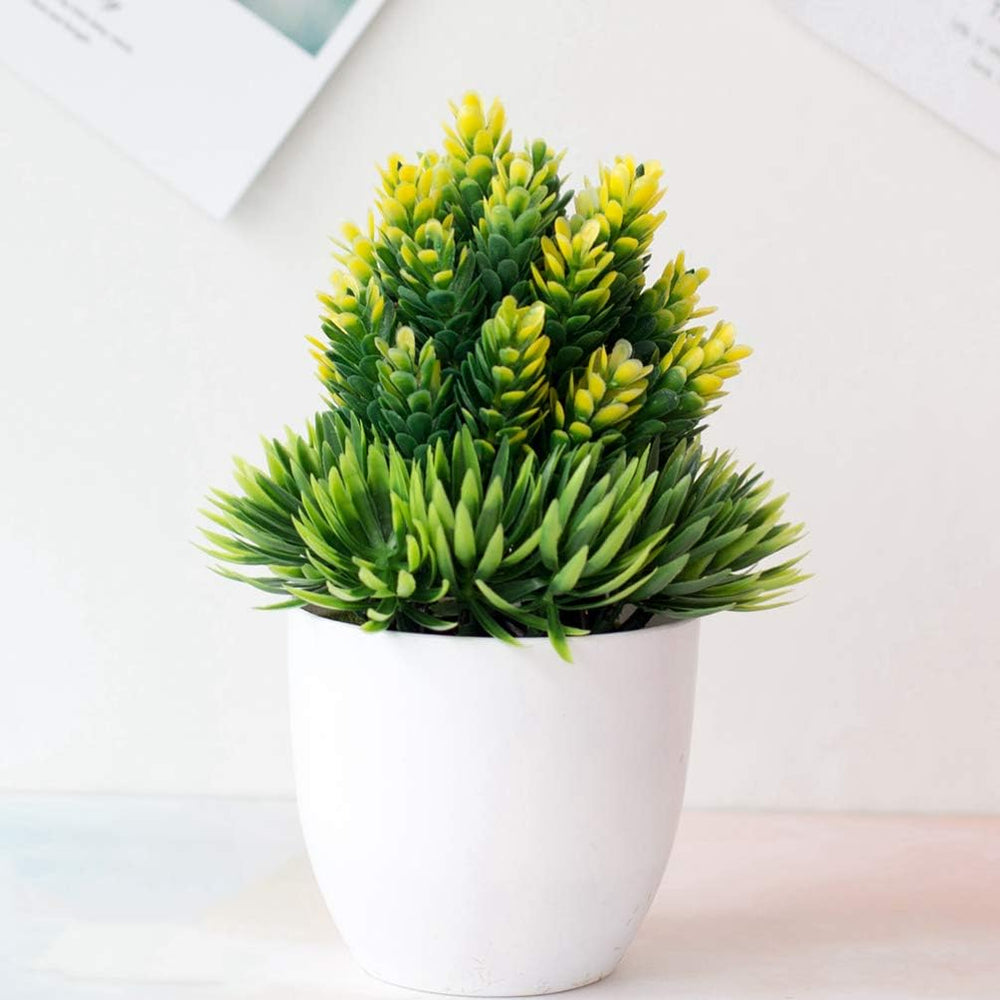Yardwe 8Stücke Künstliche Bonsai Grüne Topfpflanzen Aus Kunststoff Für Schreibtisch Dekorative Zimmerpflanzen