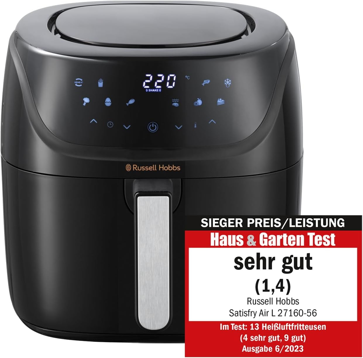 Russell Hobbs Air Fryer L 4L Rapid Airfryer, 7 funcții de gătit, 10 programe Electrocasnice Naty Shop Heißluftfritteuse
