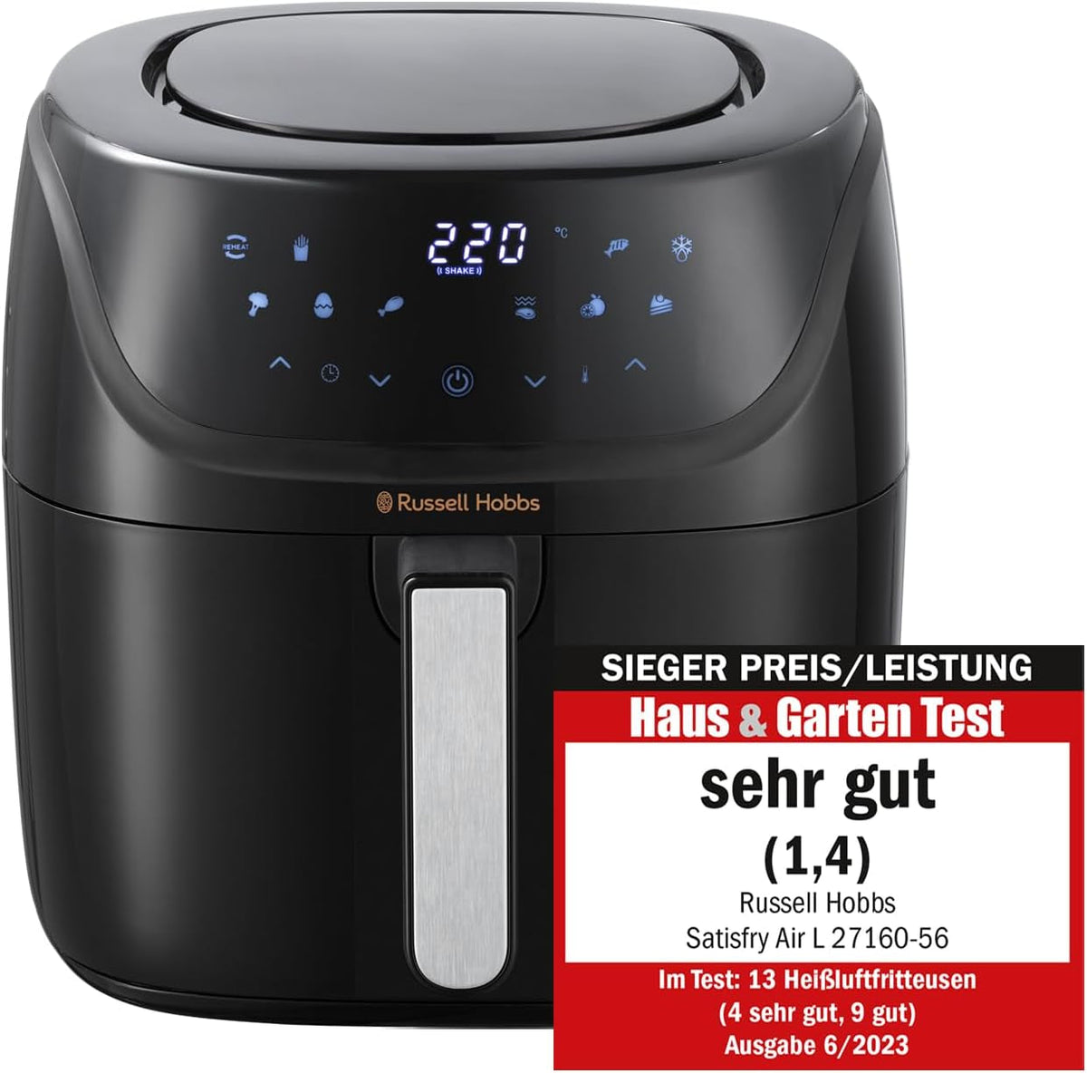 Russell Hobbs Air Fryer L 4L Rapid Airfryer, 7 funcții de gătit, 10 programe Electrocasnice Naty Shop Heißluftfritteuse