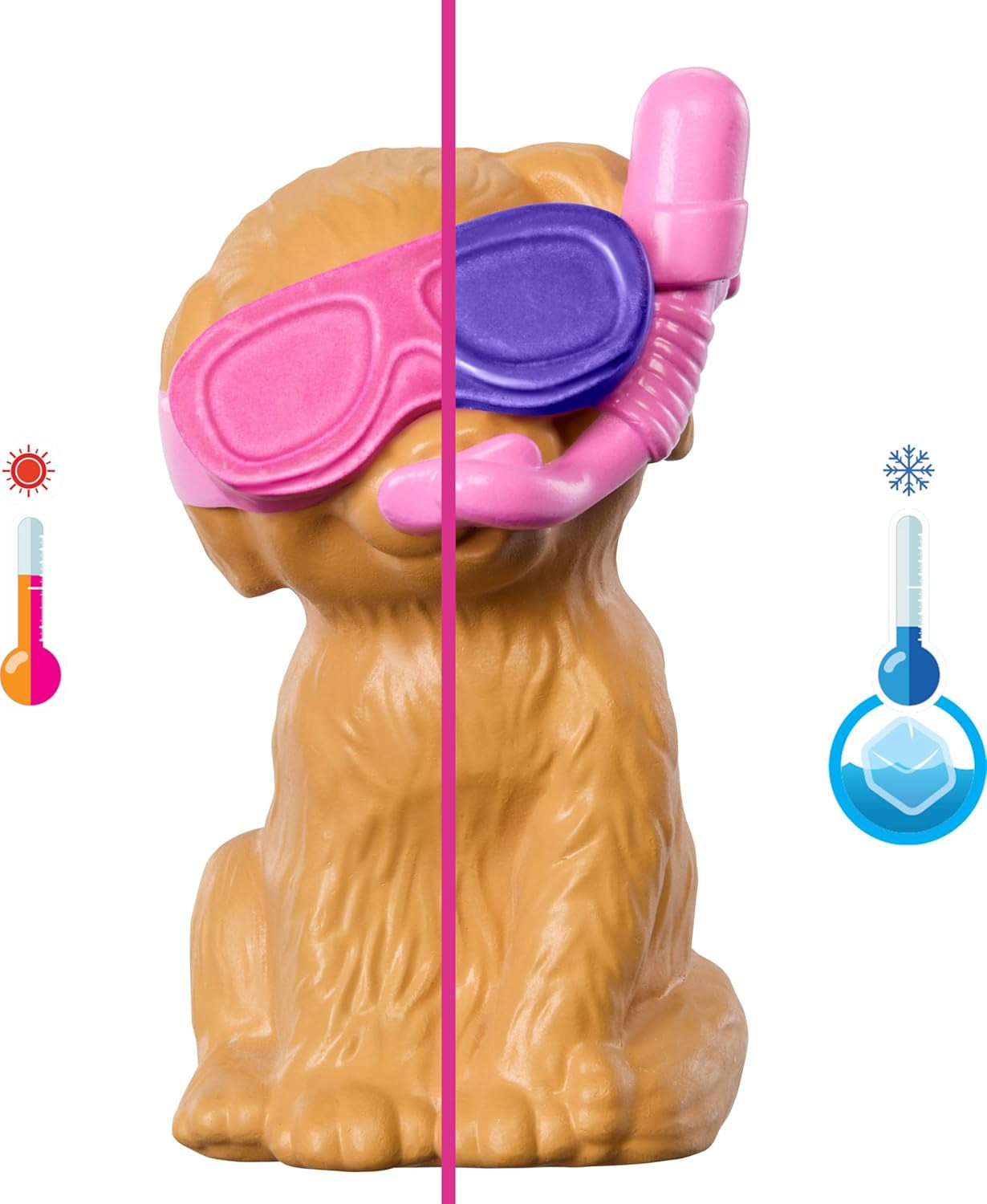 Barbie Welpen-Pool Party Spielset mit Modepuppe, Hundehütte und -rutsche, herzförmigem Pool, 2 Hundefiguren, 6 Zubehörteilen und Farbwechsel, JBF35