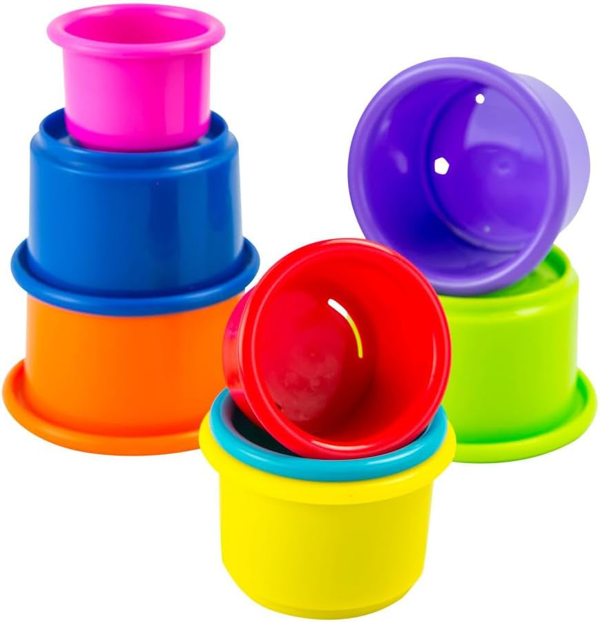 LAMAZE Octivity Time Baby Jucărie senzorială, bebeluș moale pentru joacă și descoperire, Octopus Toddler potrivit de la 6 luni, băieți și fete de peste 1 an Jucarii Bebe Naty Shop Pahar de stivuire