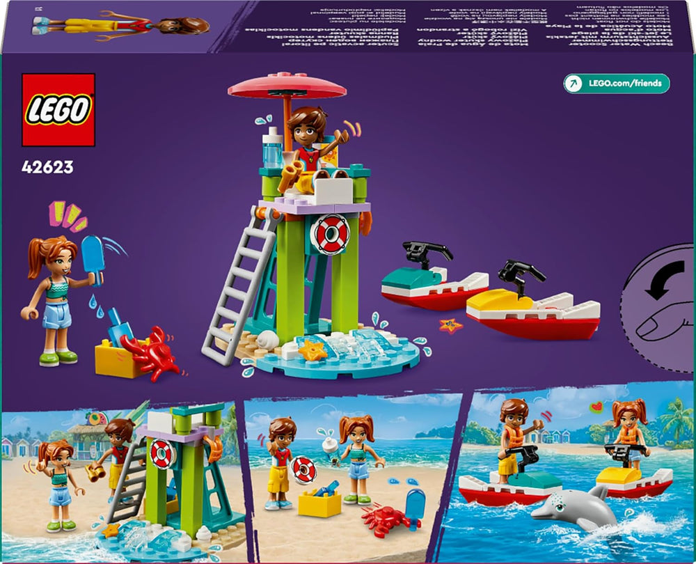 LEGO Friends Rettungsschwimmer Aussichtsturm mit Jetskis, Kinderspielzeug, Geschenkidee für Mädchen und Jungen ab 5 Jahren mit 2 Spielfiguren und Delfin, Jetski-Spielzeug 42623