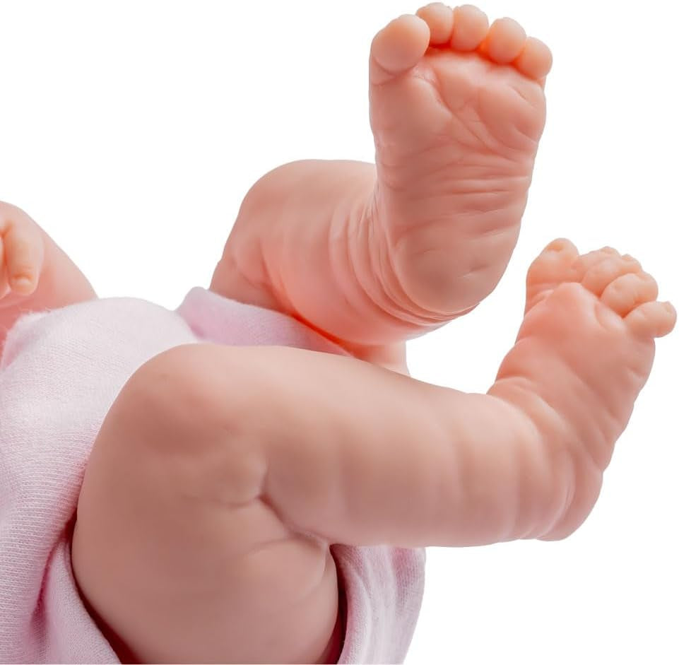 JC Toys- La Newborn Newborn Doll 38 cm is Made of Soft Vinyl, with Knitted Clothes and Accessories, Girl, pink, Designed in Spain by Berenguer, +2 Years Old