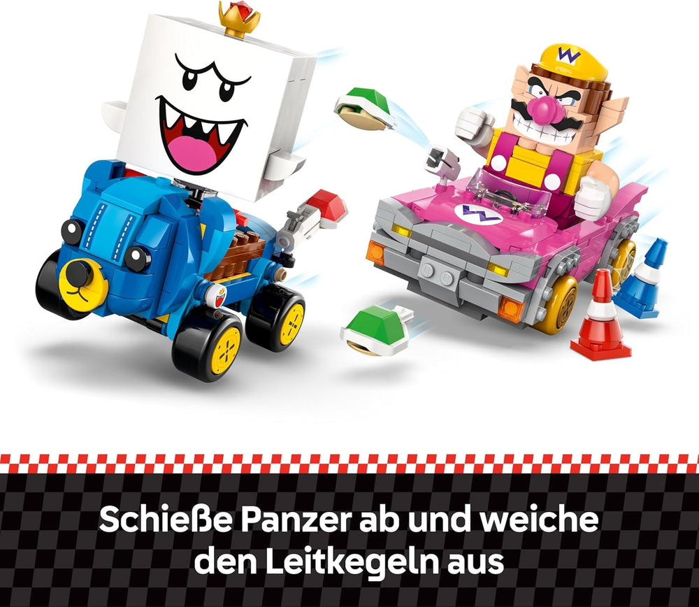 LEGO Super Mario: Mario Kart - Wario & König Buu Huu - Interaktives Spielzeug mit 2 Autos und 2 Figuren zum Spielen und Ausstellen - Gaming Geschenk für Jungen und Mädchen ab 8 Jahren - 72038