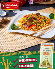 Tăiței Mie DIAMOND, tăiței din grâu fără ou, preparați rapid și ușor, vegetarieni - 8 x 250 g