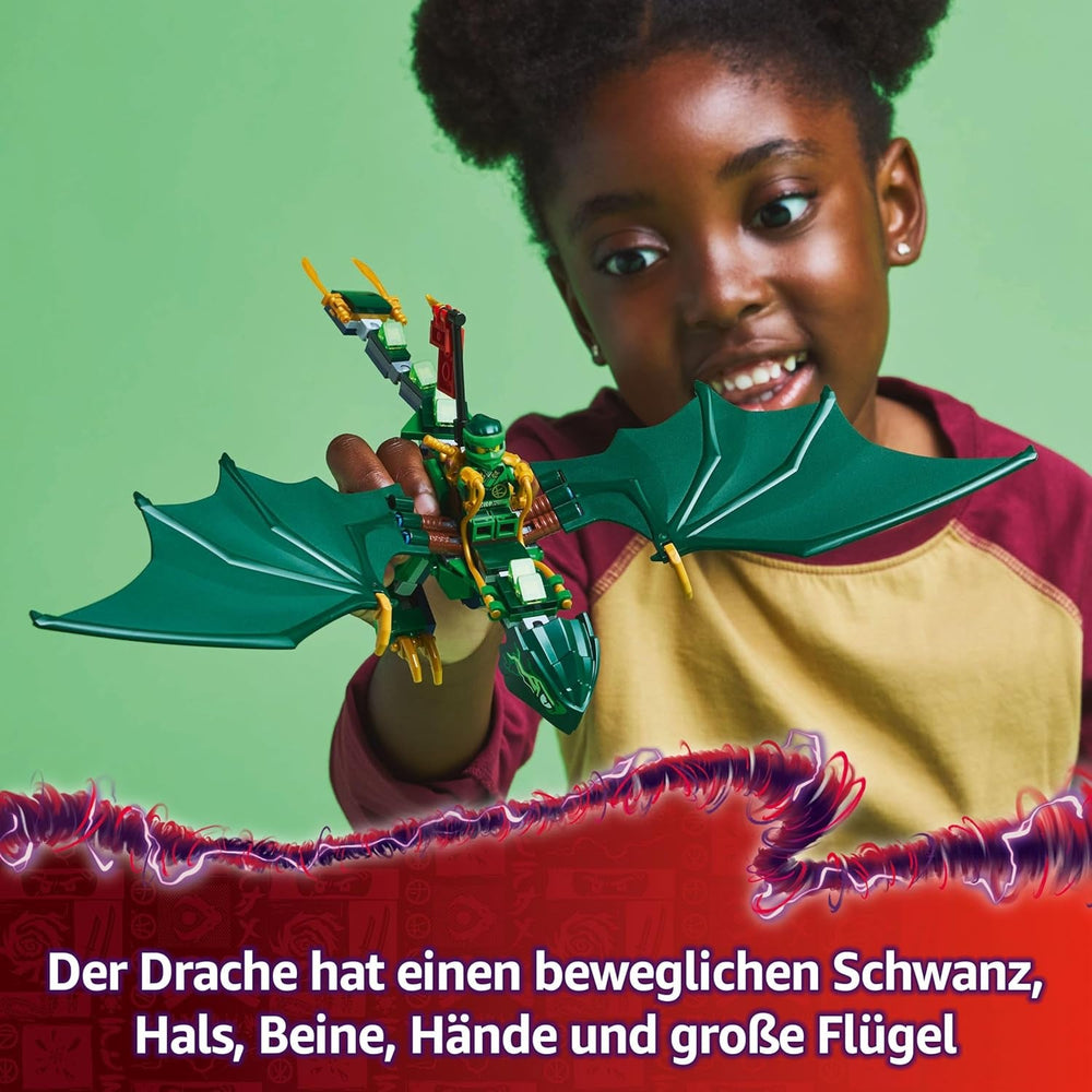 LEGO NINJAGO Lloyds grüner Walddrache - Spielzeug Drache mit 2 Minifiguren - Drachenfigur mit beweglichem Schwanz, Hals, Beine & Flügel - Geschenkidee für Jungen und Mädchen ab 6 Jahren 71829