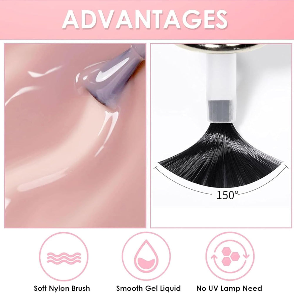 Set de ojă cu 4 piese - Oja pe bază de apă cu uscare rapidă și durabilă - Oja pentru design unghii DIY (set de 4 piese, stil nud, normal)
