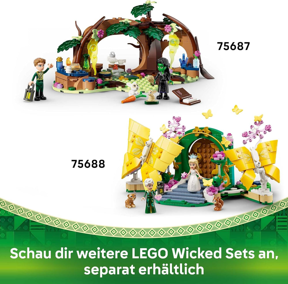 LEGO Wicked Emerald City & Kiamo Ko Castle - Kreatives Spielzeug mit Elphaba & Glinda Minifiguren sowie EIN AFFE & Zubehör - Kinder Geschenk für Mädchen, Jungen & Filmfans ab 9 Jahren - 75689