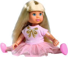 Simba Evi Love Ballet School, Puppe im süßen Ballerinaoutfit mit Balletstange, Körper vollbeweglich, 12cm Spielpuppe, ab 3 Jahren