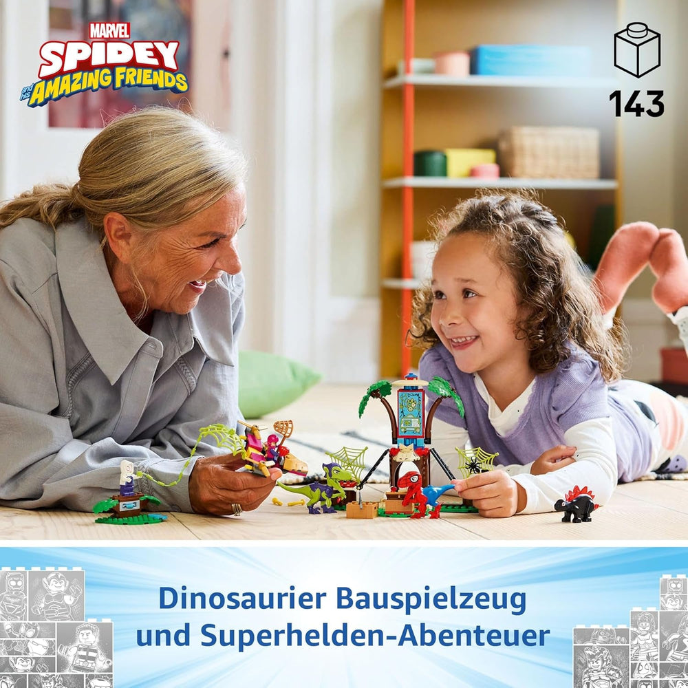 LEGO Marvel Showdown am Baumhaus: Spidey-Rex vs. Gobby-Raptor, BAU- und Spielset mit Dinos, Geschenk mit Spielzeugdinos für Jungen und Mädchen ab 4 Jahren, Spidey und Seine Super-Freunde 11200