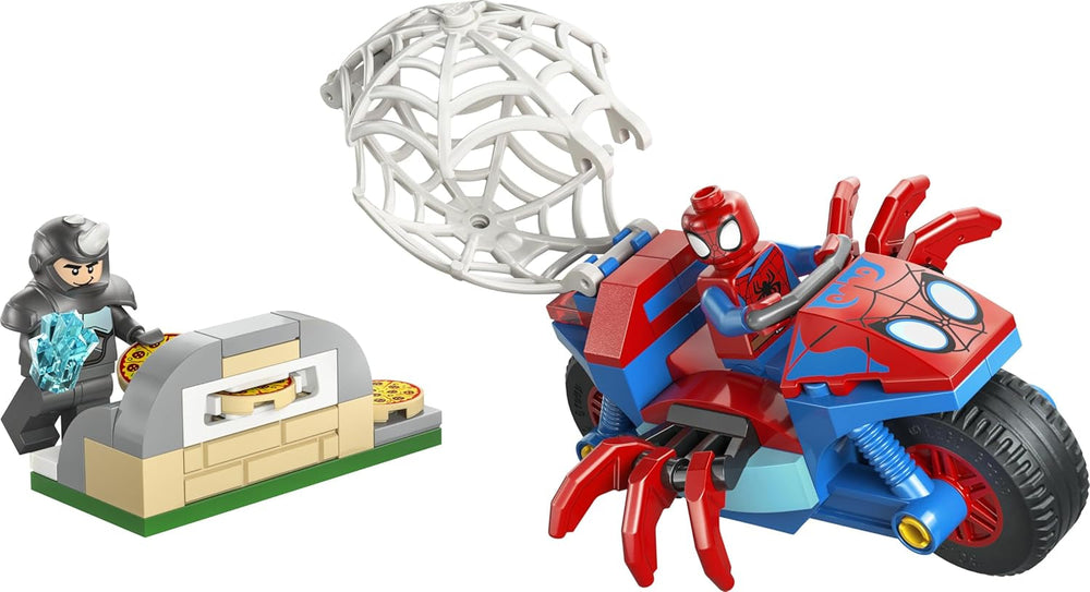 LEGO ǀ Marvel Spidey und Seine Super-Freunde Spidey auf Motorrad vs. Rhino - Superhelden Spielzeug mit Motorrad und 2 Minifiguren - Geschenk für Jungen ab 4 Jahren und Fans der Serie - 11206