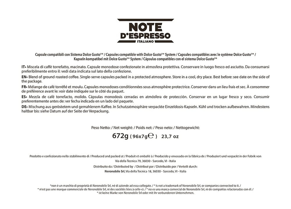 Extremo Coffee Capsules Dolce Gusto Compatible 7g x 96 capsules