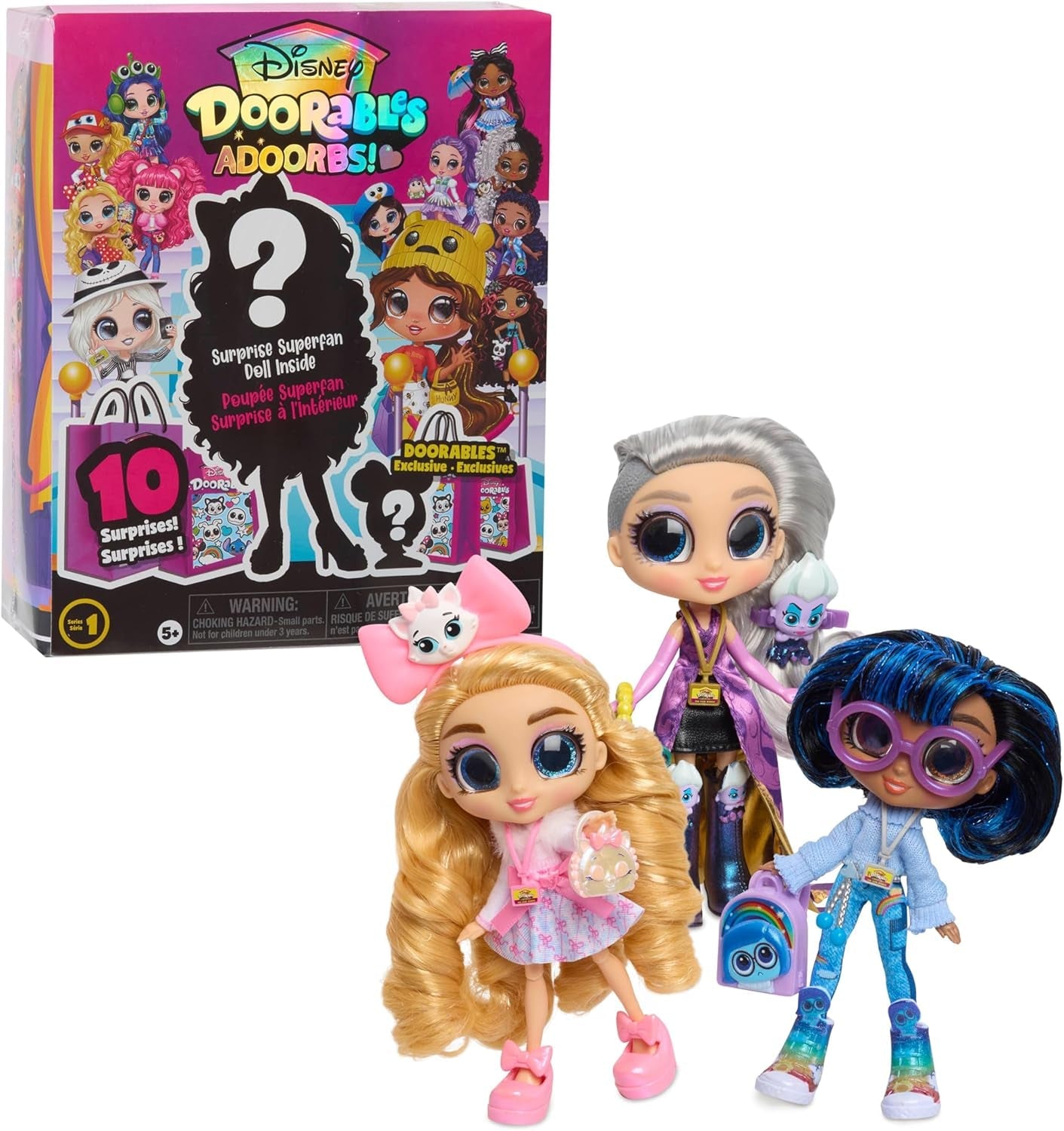 Disney Doorables Adoorbs Serie 1 Sammlerpuppen mit Zubehör, 14cm, Fashion-Puppe, Spielzeug ab 5, Just Play