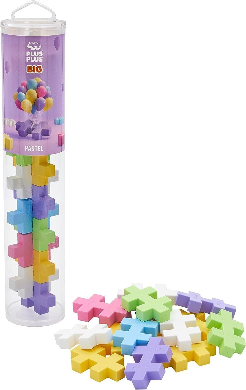 Plus-Plus 9603431 Kreativ-Bausteine Tube, Big Tropical, Geniales Konstruktionsspielzeug, 15 Teile, 38 cm