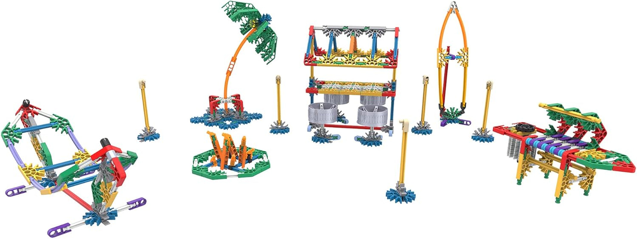 K'Nex Basic Fun Mega Models Bauset, 3D Lernspielzeug für Kinder, 700-teiliges STEM-Lernset, Ingenieurwesen für Kinder, buntes Bauset mit 40 Modellen für Kinder ab 7 Jahren