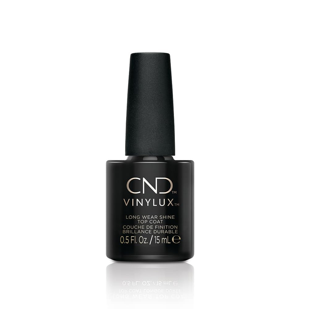 CND Vinylux - Top Coat pentru ojă, aplicare ușoară, rezistă peste o săptămână, formulă cu uscare rapidă, ușor de îndepărtat, protejează ojă, strălucire suplimentară, 15 ml