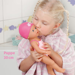 BABY Born Prima Mea Fată Înotătoare - Păpușă de 30 cm - Păpușă de baie cu mecanism de întors, impermeabilă - Funcționează fără baterii - Potrivită pentru copii de 1 an și peste