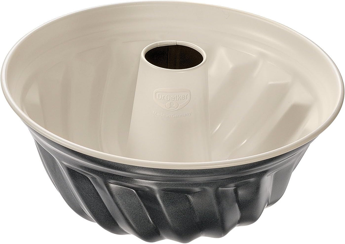 Dr. Oetker Gugelhupfform Ø 22 Cm BACK-TREND, Backform Für Gugelhupf, Runde Bundform Aus Stahl Mit Keramisch Verstärkter Antihaft-Beschichtung (Farbe: Creme/Anthrazit), Menge: 1 Stück Matrite si tavi pentru copt Naty Shop Gugelhupf 22Cm
