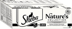 Colecția SHEBA Nature's în sos - Hrană umedă de înaltă calitate pentru pisici, varietate fină (MSC) în pliculețe porționate - 72 x 85g