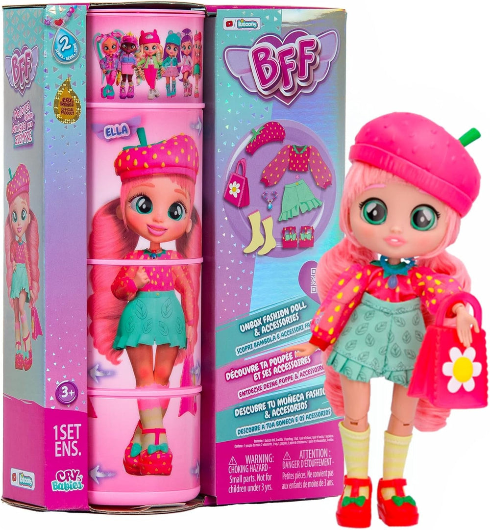 S2 Hannah Modepuppe mit Langen Haaren, Stoffkleidung und 10 Accessoires – Spielzeuggeschenk für Mädchen und Jungen + 5 Jahre