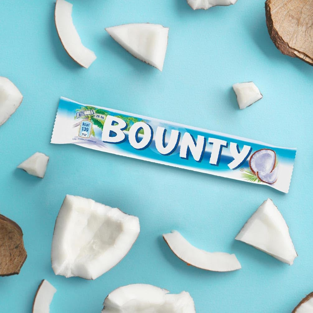 Batoane de ciocolată Bounty, aromă de cocos și ciocolată, 24 de batoane într-un pachet (24 x 57g)