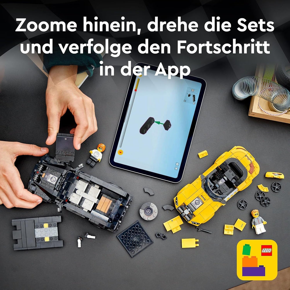 LEGO Speed Champions Mercedes-AMG G 63 & Mercedes-AMG SL 63, Bauset mit 2 Spielzeug Autos und 2 Fahrer Minifiguren, Geschenk für Jungen und Mädchen, Modellauto Set, Rennwagen Spielzeug 76924