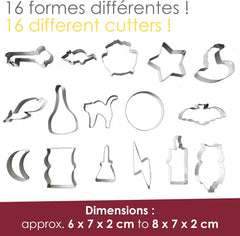 ScrapCooking – Găleată cu 16 Forme Magiciene pentru Biscuiți – Forme Metalice pentru Biscuiți – Forme pentru Torturi Mici – Magie, Idee de Cadou pentru Coacere, Zi de Naștere Magică – 2029, Metalice